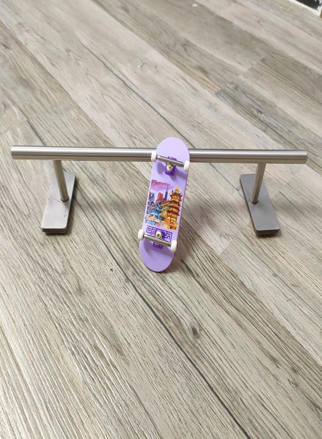 LEEFAI Fingerboard Rail Obstacles 28x5.5cm -Stainless Steel Finger Mini Skateboard Round Rail for Your Fingerboard ramps and Park - Image 2